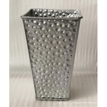 Silver carved metal stamping flower bucket